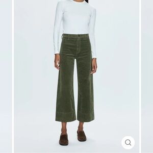 Pistola women’s wide leg Olive corduroy